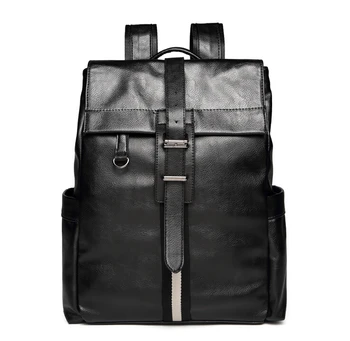 

X-Online hot selling good quality man fashion backpack black male leather bag