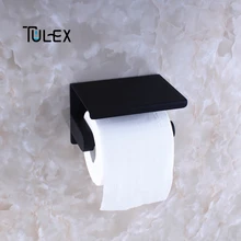 Tulex держатель для туалетной бумаги черный Туалет Бумага держатель настенный с мобильного телефона шельфа SUS304 Нержавеющая сталь Ванная комната аксессуар держатель для туалетной бумаги