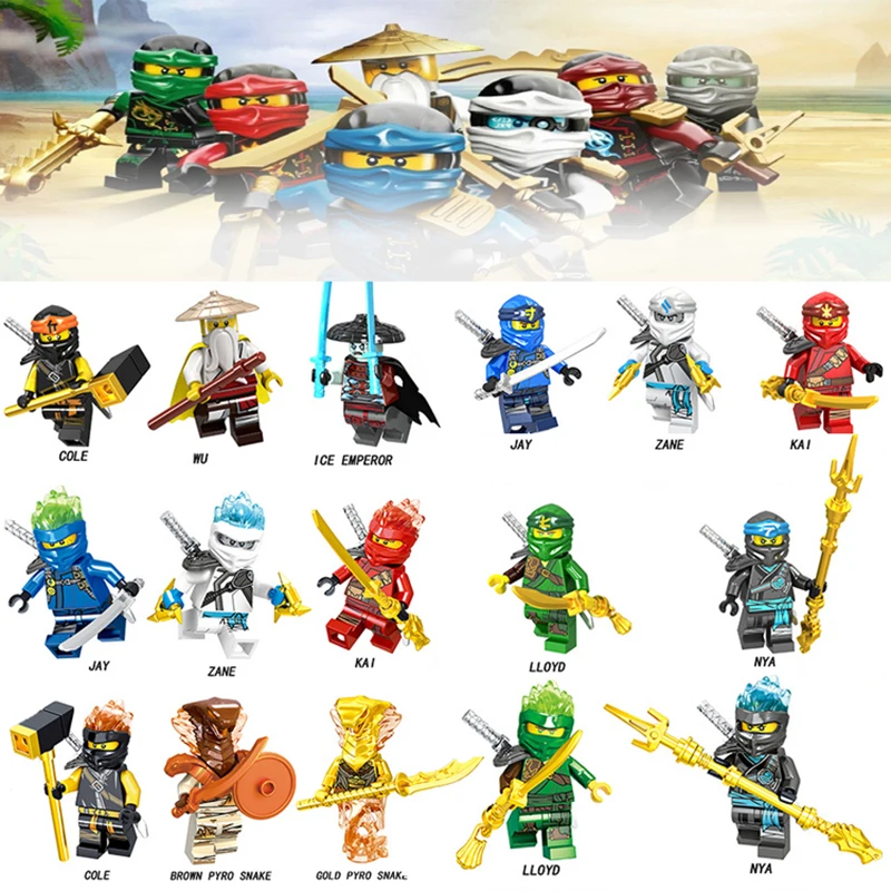 

2019 New Single Sale Building Blocks Ninja Heroes Kai Lloyd Jay Nya Cole Bricks Figures Minifigured Kid Toys Doll Gift JM-106