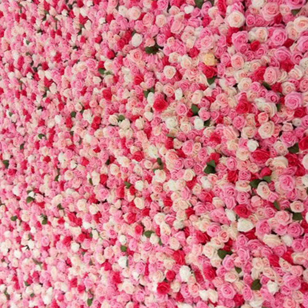

40x60cm Silk Fake Rose Flower Wall Wedding Decoration Backdrop Champagne Artificial Flowers Wall Romantic Wedding Party Decor