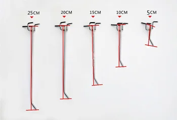 

50/100/150/200MM Length Metal Chrome-plated Pegboard Hooks Store Shelf Hanger 25mm Hole Pitch Display Hooks Supermarket Hooks