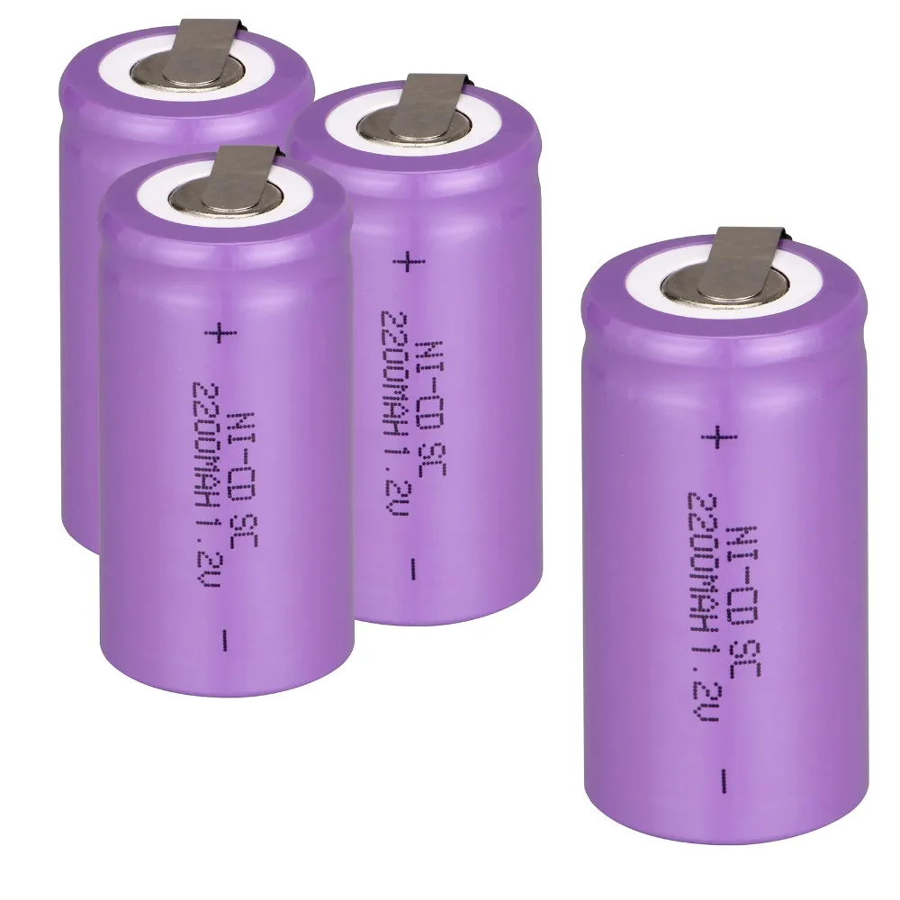 

9 PCS Sub C SC battery 1.2V 2200mAh rechargeable battery Ni-Cd battery with tab 4.25*2.2cm--purple color