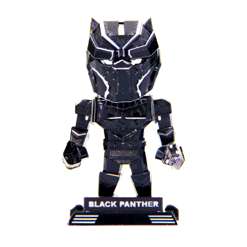 

3D DIY Metal Puzzle Model Black Panther Q Edition Cutting Jigsaw Best Gifts Lover Friends Children Collection Educational Toys