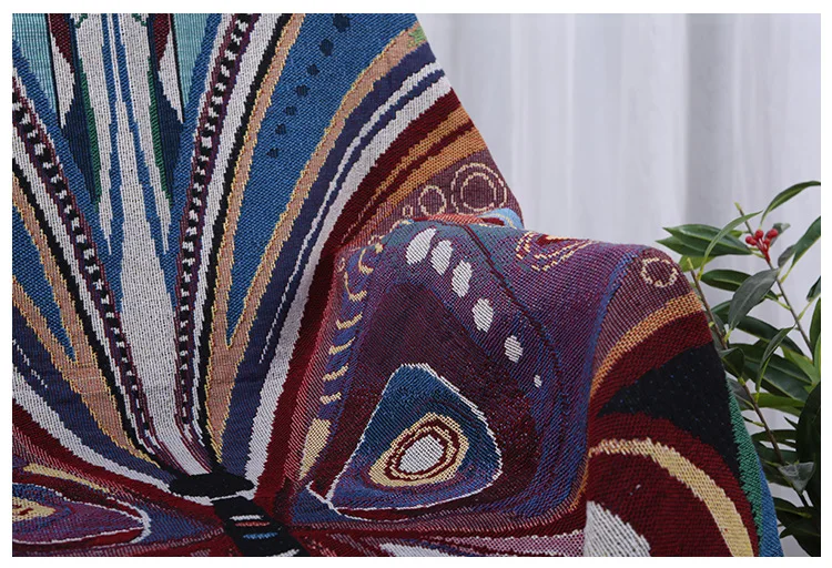 Хлопковое Тканое одеяло ручной работы с рисунком бабочки, домашний декор гостиной, гобелен, диван-одеяло