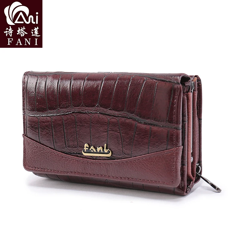 FANI 2018 New Fashion Womens Wallets And Purses Genuine Leather Wallet Women Style Cowhide Purse ...