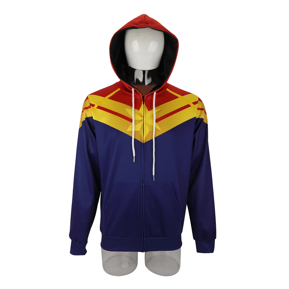 3D Printed Captain Marvel Carol Danvers Ms Marvel Costumes Hoodies Sweatshirts Tracksuit Casual Zipper Hooded Jacket Clothing (2)