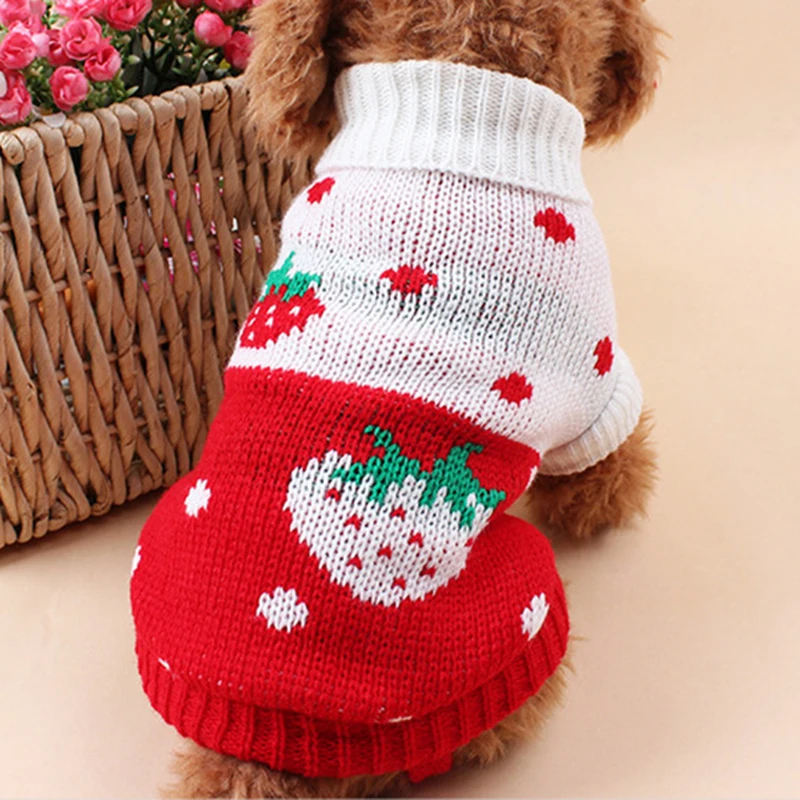 С рисунками свитер для собаки для маленьких собак Зима теплая Собака Щенок Кот одежда для чихуахуа, йоркширского терьера Толстовка собака Костюмы, пуловер для девочек