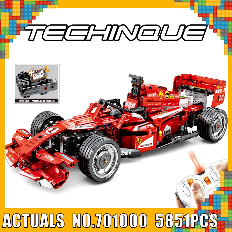 

701000 technic F1 racing car Compatible MOC legoinglys Remote Control RC Electric speed model building blocks toy gifts 585Pcs