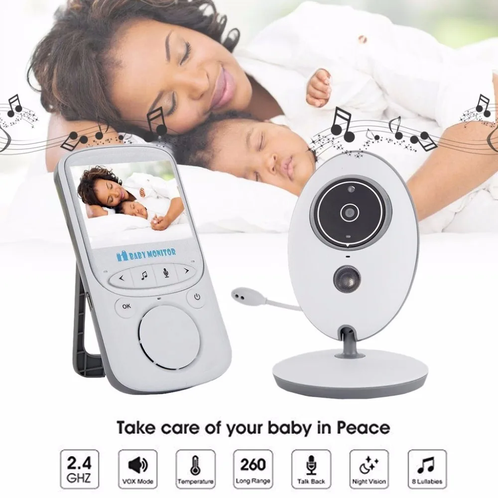

babykam baby camera with monitor 2.4 inch TFT LCD IR Night Vision Intercom Temperature Sensor Lullabies