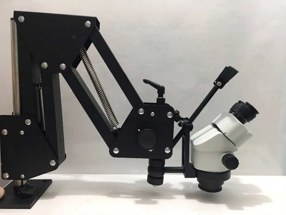Гибкая рука зум микроскоп для ювелирных изделий камень алмаз ремонт установка 0.7X-4.5X зум Стенд со светодиодной подсветкой зажим