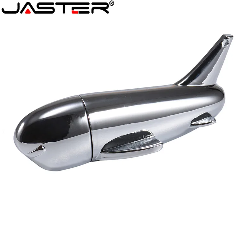 

JASTER Custom LOGO New Silver Metal Air Plane Pattern Usb 2.0 Memory Stick Flash Pen Drive for Air Plane Company