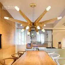 Nordic Modern LED Wood Ceiling Light Lamp Fixtures Droplight Chandelier Loft Aisle Bedroom Store Restaurant Dining Room Decor