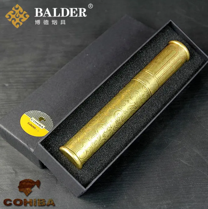 COHIBA portable metal Cigar Humidor tube Case Travel with Cuban cigar moisturizing humidifier hold single cigar 550L COHIBA portable metal Cigar Humidor tube Case Travel with Cuban cigar moisturizing humidifier hold single cigar 550L