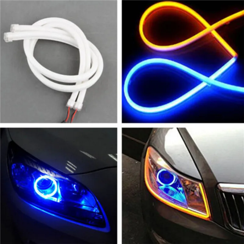 

1Pcs 30cm 60cm DRL Flexible LED Tube Strip Daytime Running Lights Turn Signal Angel Eyes Car Styling Singnal Lamp