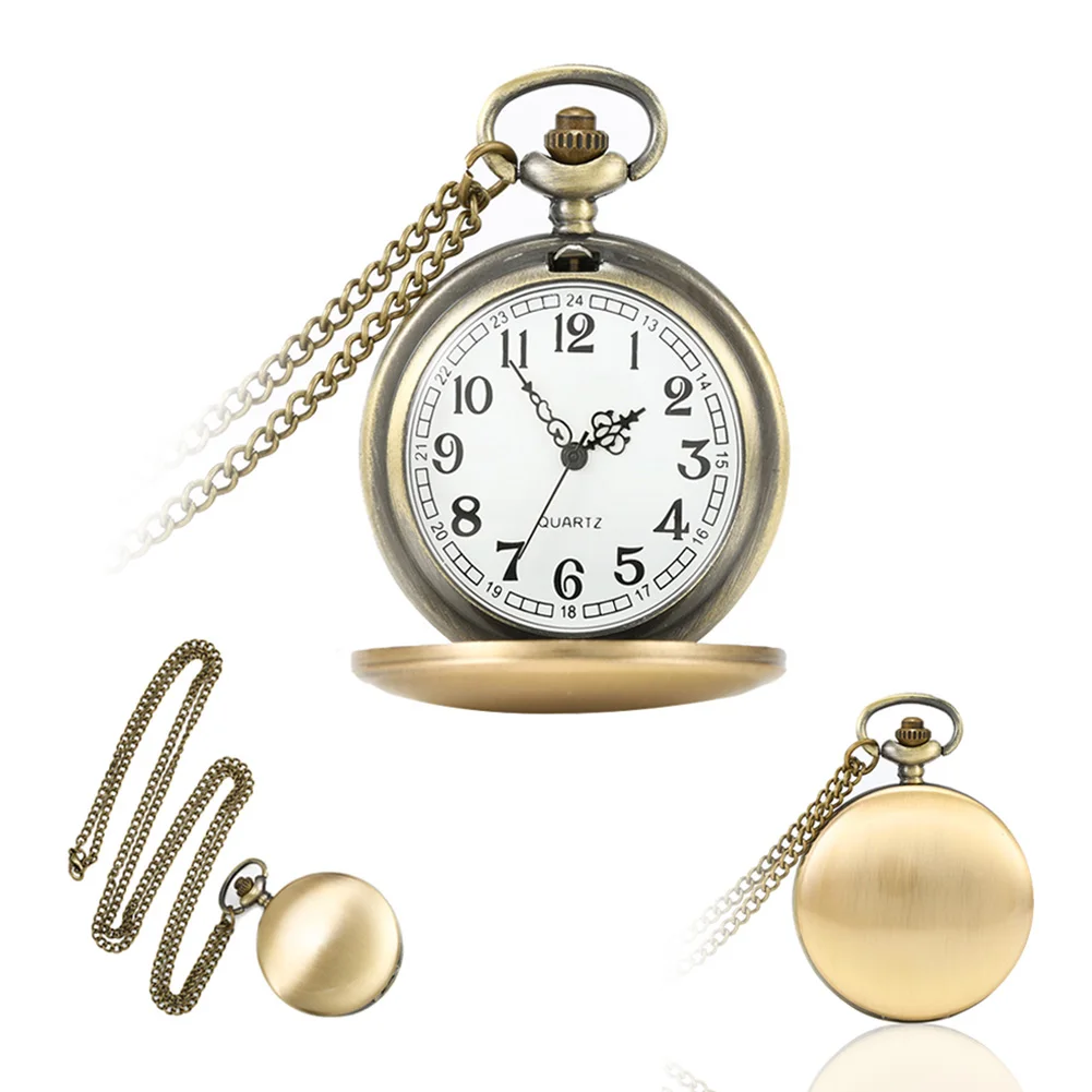 Fashion Classical Simple Polish Quartz Pocket Watch Necklace Pendant