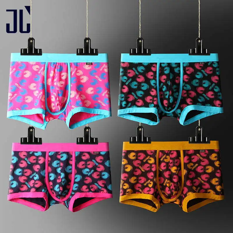 

JL 4 Pack Man Underwear Shorts Men Boxer Sexy Underwear Men Printed Boxer Soft Breathable Boxer Homme Colorful Gay Underpants