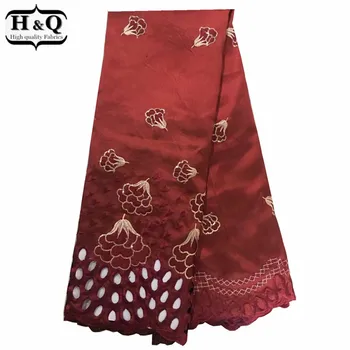 

Embroidery George Wrapper Fabric, African George Satin Fabric With Hollow Design 5 Yards/piece For African Woman Dress/Clothing