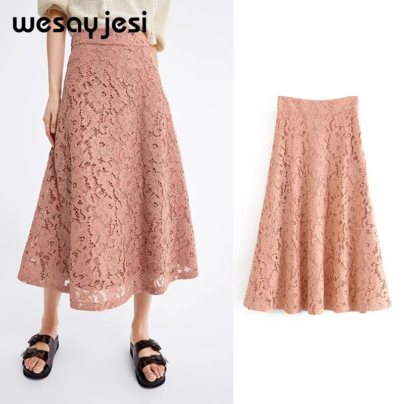 Весна-лето, женские юбки Харадзюку, прямые, с вырезами, до середины икры, одноцветные, для женщин, empire faldas mujer moda, юбки для женщин