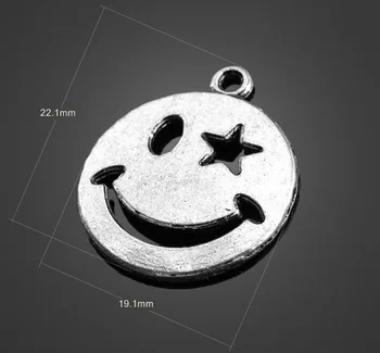 

200pcs Antique Sliver The Clown Face Charms Pendants-DIY Jewelry Findings Necklace Bracelet Fashion Accessories 22.1mmX19.1mm