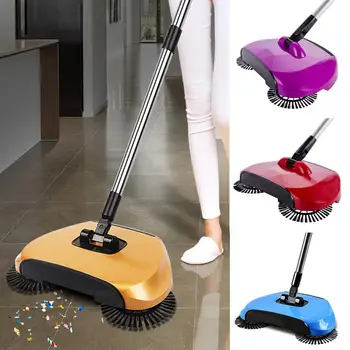 

High Quality 2018 Newest Automatic Spin Hand Push Sweeper Broom Dustpan Floor Cleaning Tool Convenient