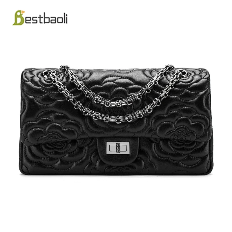 

Bestbaoi Genuine leather Crossbody bag Fashion Female sheepskin Shoulder bags for ladies Lingge Chains Soft Messenger Handbags