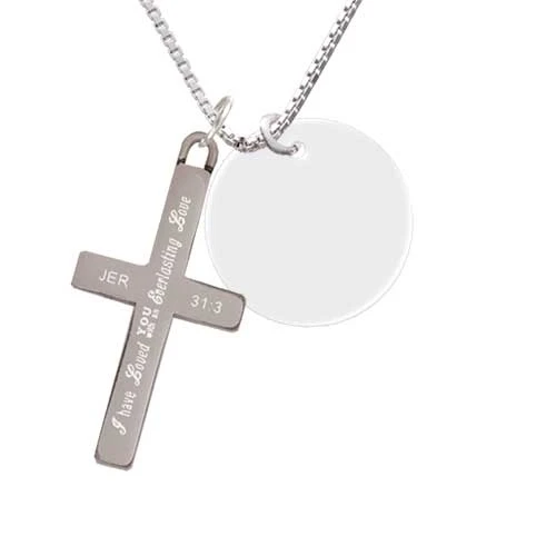 Acrylic 7/8 Disc Imitation Pearl - Everlasting Love - Cross Necklace (1)