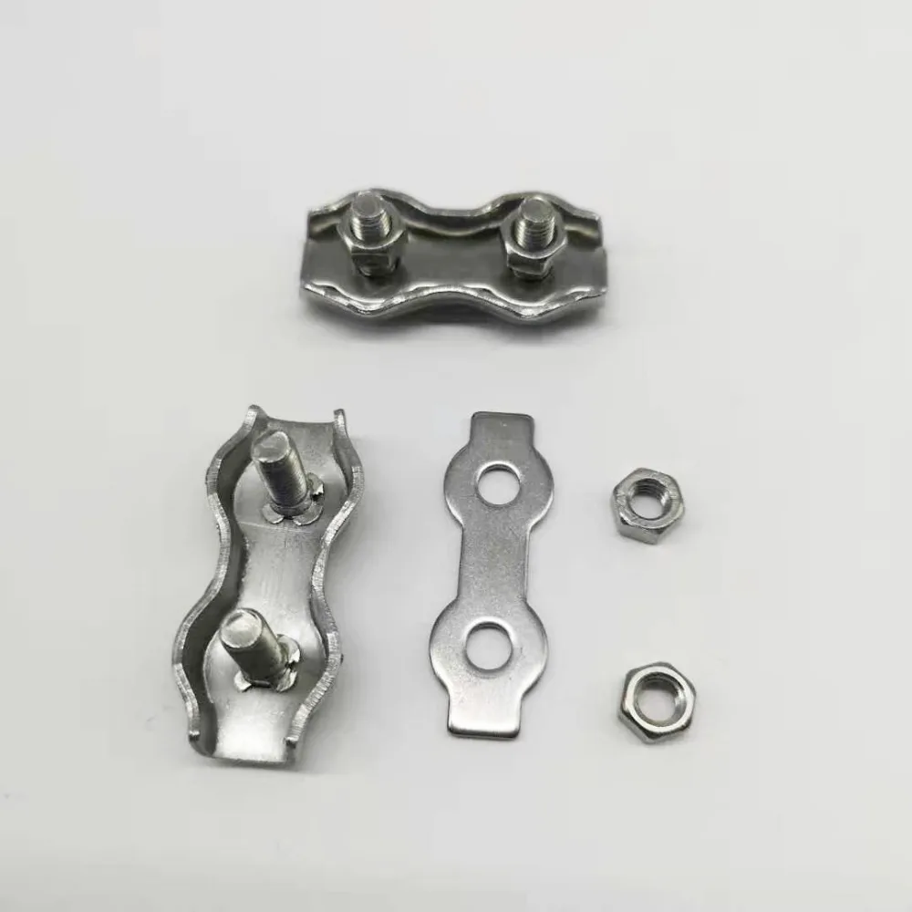 

10PCS M2 304 double Clamps Buckle Wire Rope Clip stainless Steel