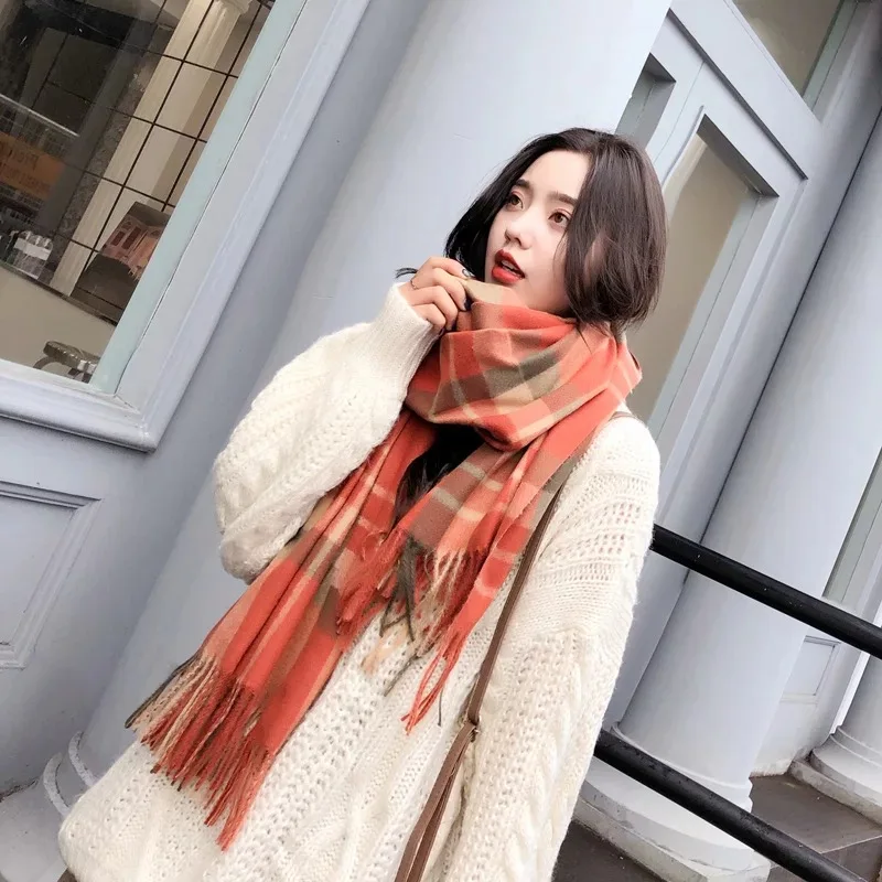 

Classic new style cashmere Plaid neck party scarf in autumn and winter ladies like cashmere wool warm comfortable shawl