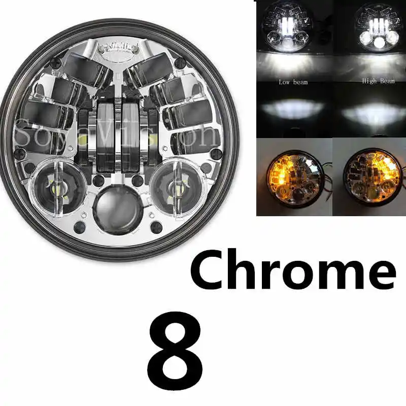 

For Harley Dyna Sportster 1200 48 883 Parts DRL Turn Signal Light 5 3/4" MOTORCYCLE Motor LED HEADLIGHT for HONDA VTX 1300 1800