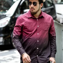 Мужская градиентная хлопковая первоклассная рубашка большого размера, мужская рубашка большого размера с длинными рукавами 7XL 6XL 5XL 4XL