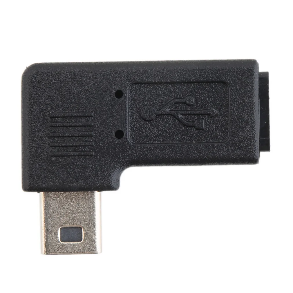 Black Light Weight Mini 5 Pin Male to Micro USB 5 Pin Female 90 Degrees Left 2