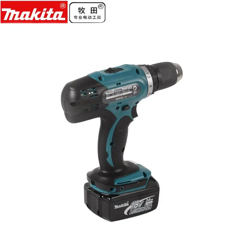 MAKITA 18V литиевая электродрель, DDF453RME зарядки дрель, многофункциональный бытовой электрический