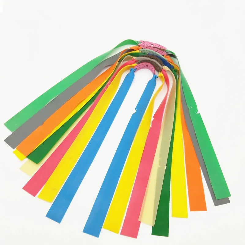 

Slingshots Flat Rubber Band Thicknes 0.5-0.8mm 4 Color Catapult Natural Latex Flat Elastic Resilient for Shooting