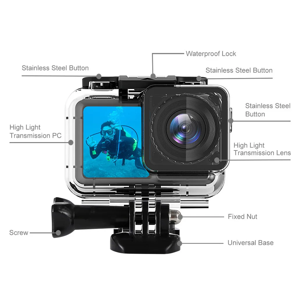 Спортивная камера водонепроницаемый корпус Чехол абсолютно для DJI Osmo действие Дайвинг водонепроницаемый Корпусная коробка оригинальные аксессуары