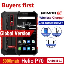 Ulefone Armor 6E водонепроницаемый IP68 NFC прочный мобильный телефон Helio P70 Otca-core Android 9,0 4 Гб+ 64 Гб Беспроводная зарядка 4G смартфон