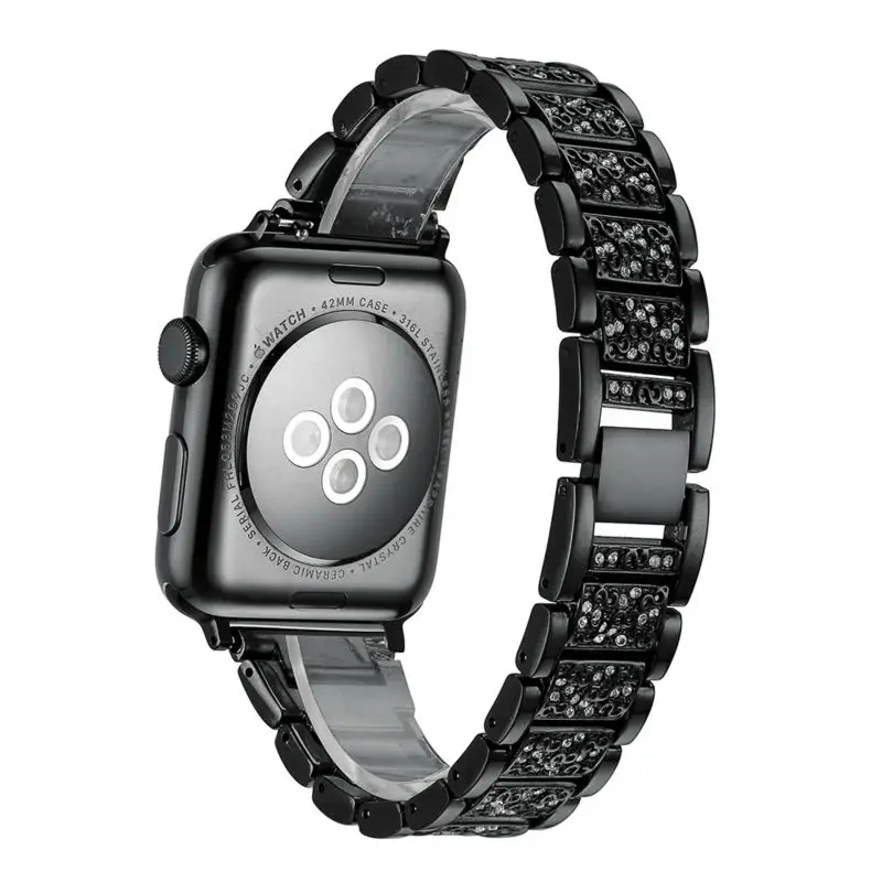 Ремешок для Apple Watch Band браслет из сплава с кристаллами часов со стразами роскошный