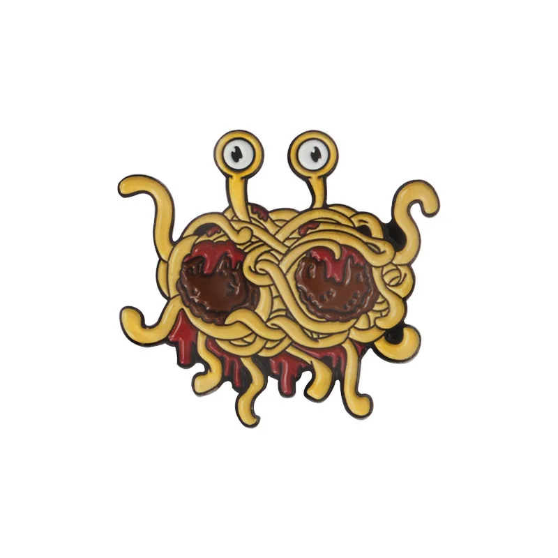 Qihe ювелирные изделия летающие спагетти Monsterism Pin FSM Броши Pastafarianism значки булавки для мужчин и женщин унисекс