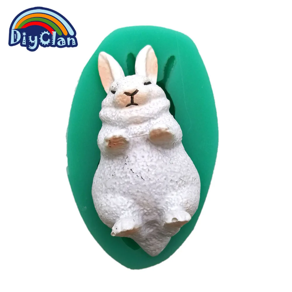 Мини форма в виде белого кролика для выпечки|resin mould|chocolate mouldsilicone fondant |