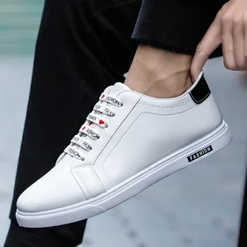 

Cool Street Skateboarding Shoes Men Casual Shoes Ins Hot Sale White Sneakers Men Shoes 2019 Spring Male Flats Shoes Good Quality