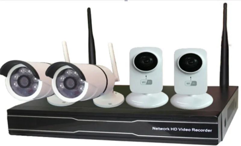 4CH Беспроводной 720 P IP набор камеры nvr