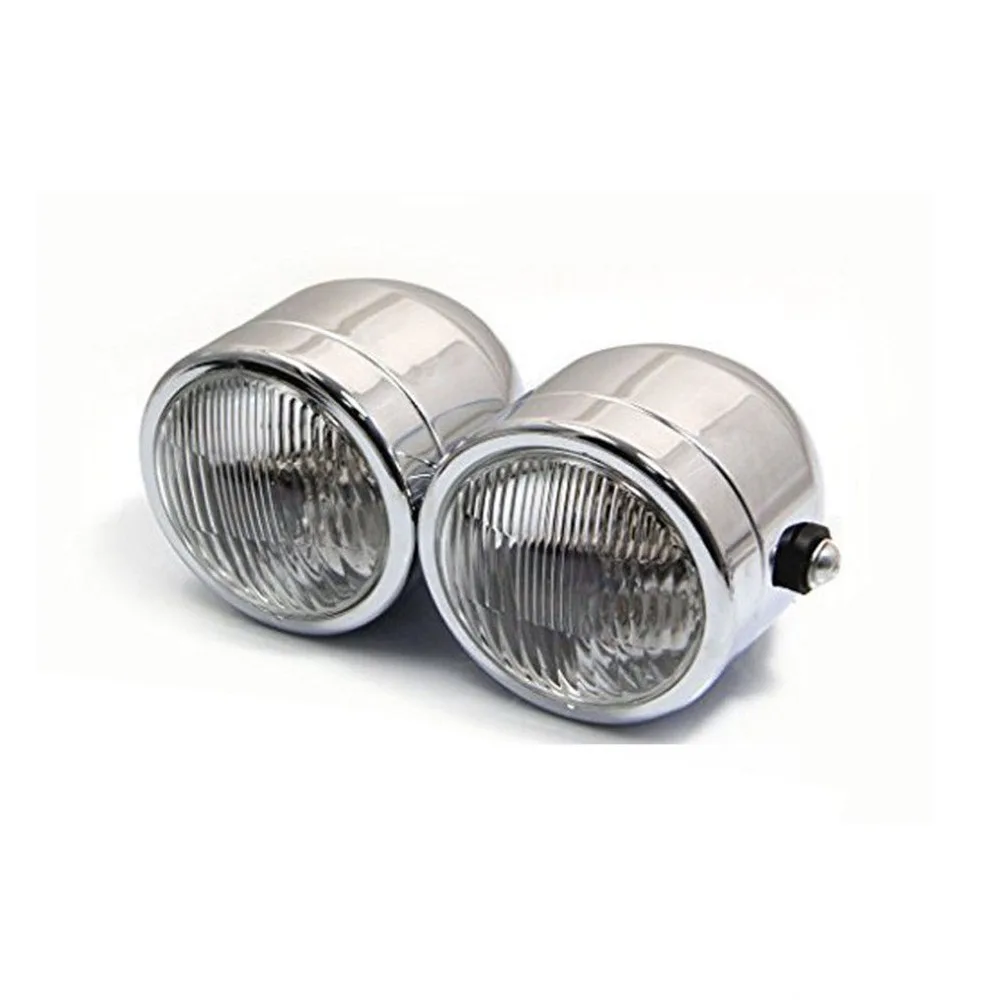 Motorcycle Retro twin Headlight Double Dual head Lamp Motocross Streetbike Dominator For Harley