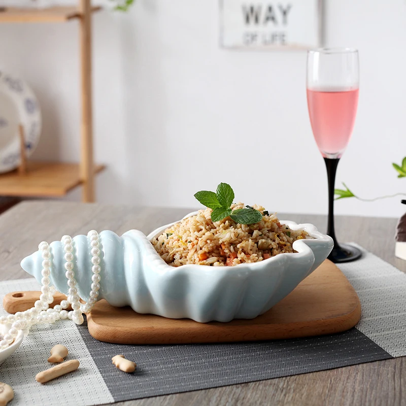 

Conch plate personalized shaped ceramic salad plate dish European style irregular tableware