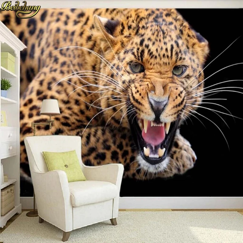 

beibehang papel de parede 3d para sala Custom leopard Photo Wallpaper Stereo Large Murals living room sofa bedroom wall paper