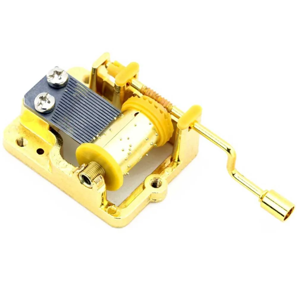 Unique 18 Notes DIY Metal Music Box Mechanical Movement Gold Screws