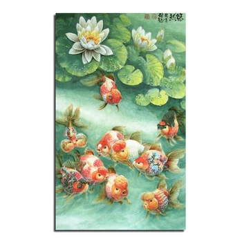 

Goldfish pond 30X50 Wholesale DIY Diamond Painting Home Decoration Rhinestone Wall Stickers Embroidery Needlework