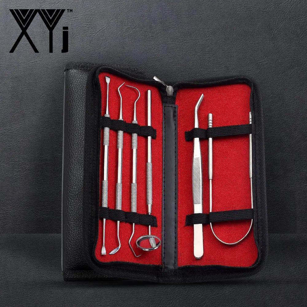 

XYj Dental Tool Set Stainless Steel Dental Dentist Prepared Tool Set Probe Tooth Care Kit Dental Mirror Remove Plaque and Tarter