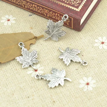 

25pcs alloy Tibetan Silver Plated tree leaf Charms Pendants for Jewelry Making DIY Handmade Craft 23*15mm 21102