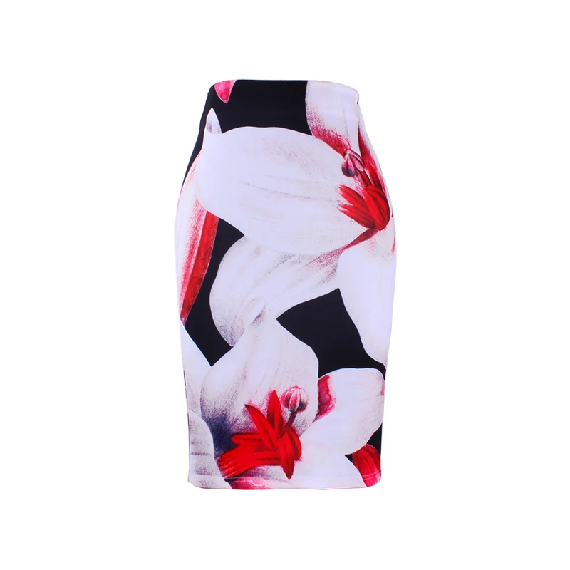 Повседневные женские юбки-Карандаш размер S-4XL женские миди saia Женские faldas с цветочным принтом для девочек облегающие плавки 50 стилей оптом