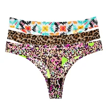 Сексуальные бесшовные трусики для женщин, стринги, стринги с низкой посадкой размера плюс, стринги, нижнее белье, леопардовое белье, хлопок, промежность, стринги для девушек, Новинка