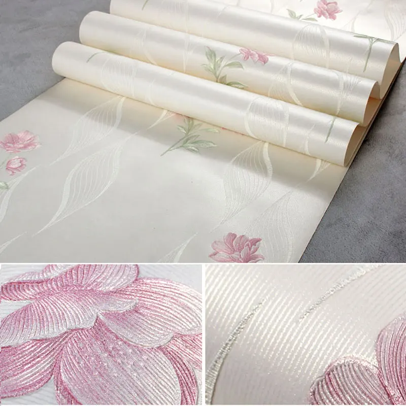 Girls Bedroom Wallpaper 3D Romantic Rustic Wall Paper for Children Room Walls Non-woven Wallpaper Princess Pink Beige Purple Girls Bedroom Wallpaper 3D Romantic Rustic Wall Paper for Children Room Walls Non-woven Wallpaper Princess Pink Beige Purple